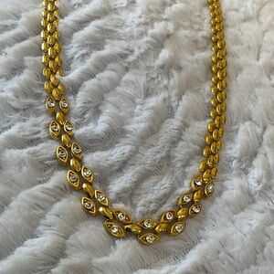 Elegant Gold-Tone Women's Necklace with Marquise Accents